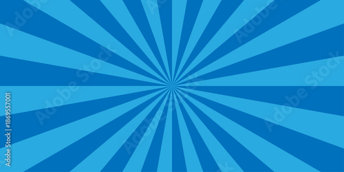 Vector blue sun rays sunburst texture background. Modern seamless retro vintage burst sunrise sunbeam element spiral striped illustration sunray template wallpaper design.