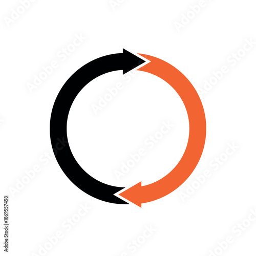 Circle arrow. Round reload sign, repeat icon, rotate arrow symbol, Vector illustration