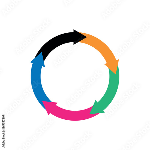 Circle arrow. Round reload sign, repeat icon, rotate arrow symbol, Vector illustration