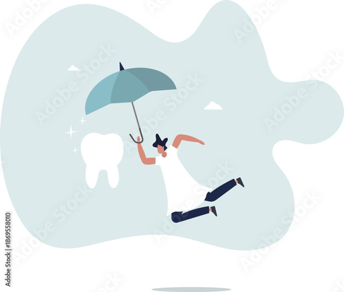 Dental insurance covering healthcare and medical cost, tooth protection or dental care concept.life and employment of people.