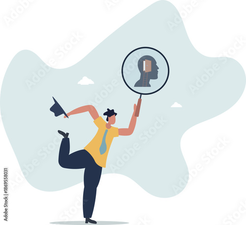 Psychology and mindset, deep mind thinking or mental health diagnose,life and employment of people.