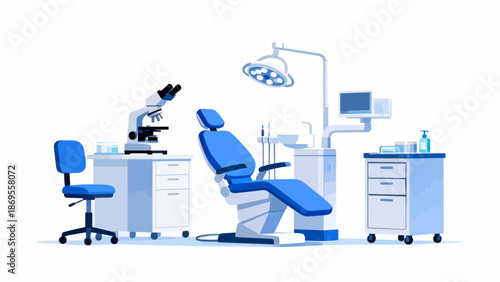 Dental clinic setup with equipment