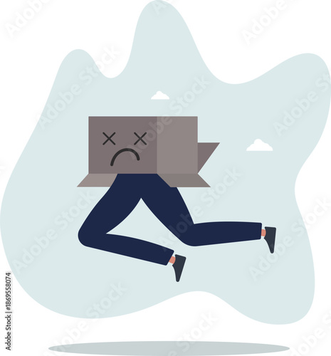 Unhappy employee or unsatisfied customer, depressed from overworked or business failure, anxiety or stressed from work.life and employment of people.