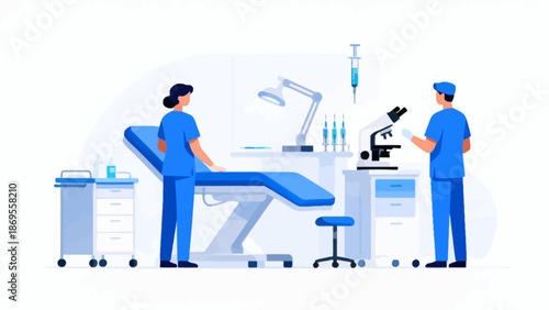 Medical professionals in clinic setting