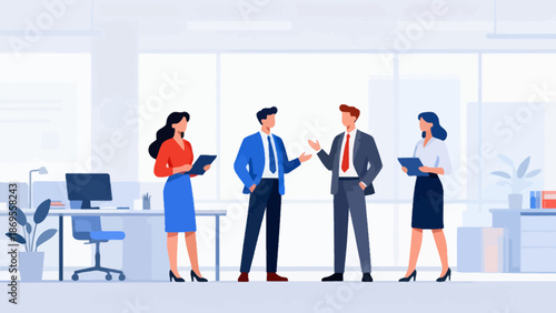 Office workers in business attire