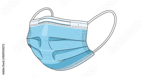 Medical Mask Illustration in a Graphic Format for Social Issues