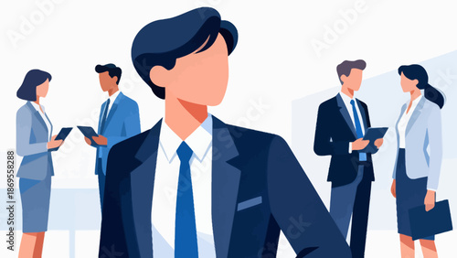 Business people in office attire