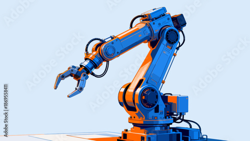 Blue and orange robotic arm