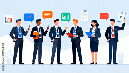 Business team with data charts