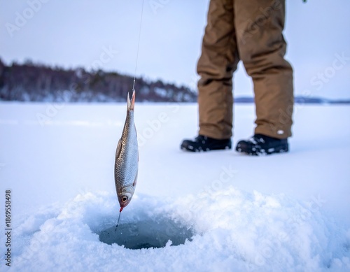 Inuit ice fishing