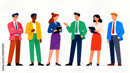 Colorful business people in suits