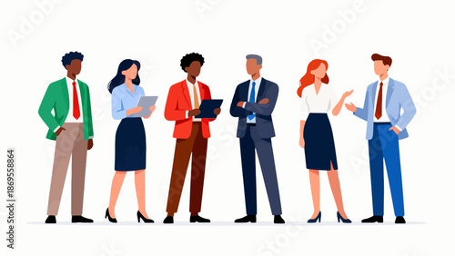 diverse business people in office attire