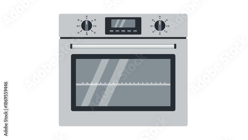 Home Cooking, Kitchen Oven, Modern Kitchen, Illustration, Clean Environment, Front View, Culinary Concept