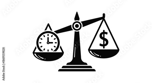 Balancing time and money a visual representation of life s choices silhouette