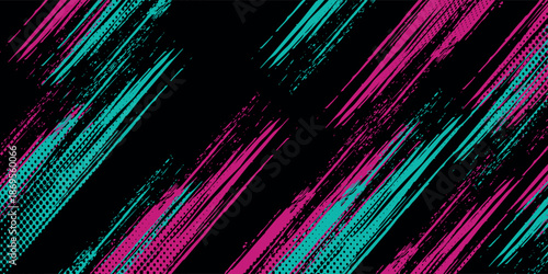 Car sticker wrap banner abstract sporty lines pink blue greenish grunge color combination brush storm thunder modern pattern racing motorsport. eps10.