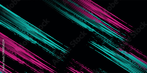 Car sticker wrap banner abstract sporty lines pink blue greenish grunge color combination brush storm thunder modern pattern racing motorsport. eps10.