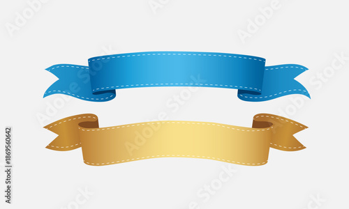 Blue and golden ribbon banners