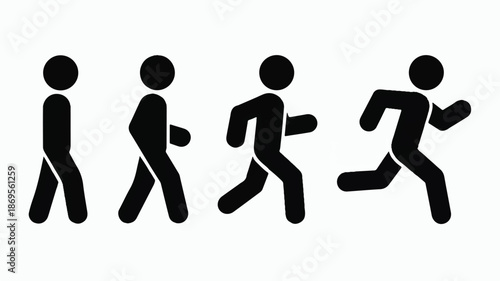 A simple black and white illustration showing a sequence of stick figure movements (2)_traced