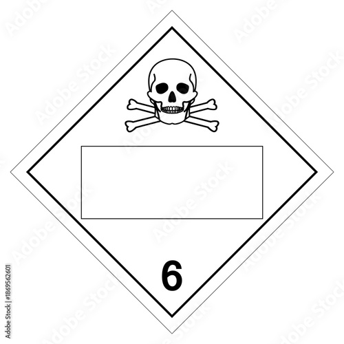 Blank Poison Class 6 Symbol Sign ,Vector Illustration, Isolate On White Background Label.EPS10