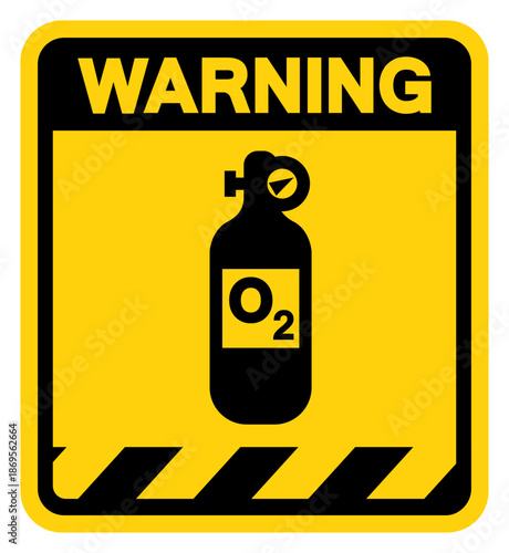 Oxygen Warning Sign, Vector Illustration, Isolate On White Background Label. EPS10