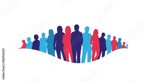 Diverse Group of People Standing Together.