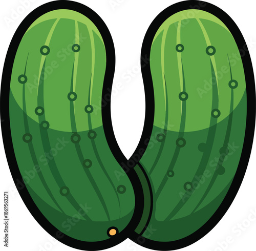 A green pickled cucumber