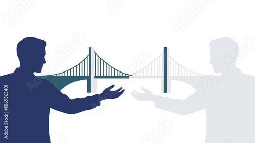 Man Holding Bridge Structure in Hand.