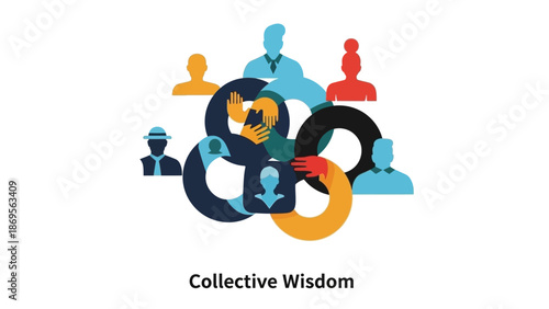 Interconnected People Icons Representing Collective Wisdom.