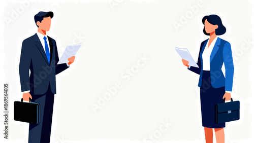 Business people with briefcases