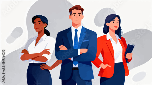 Three business professionals standing together