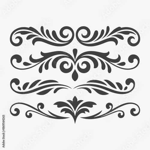 Ornament Vintage Decorative Floral Elements, ai generated