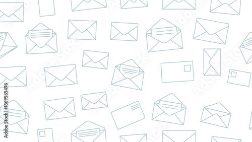 Email and Mail Envelopes Pattern With Letters – Communication and Postage Icons for Stock