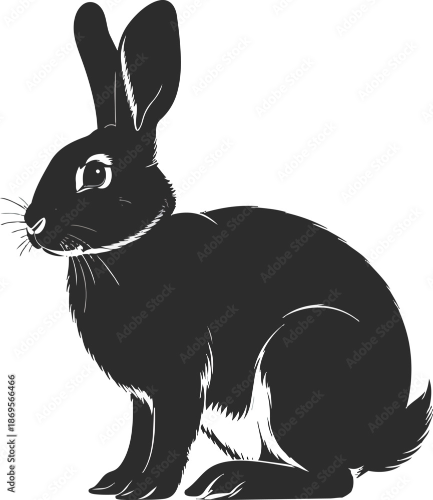 Obraz premium Rabbit Silhouette Vector Illustration