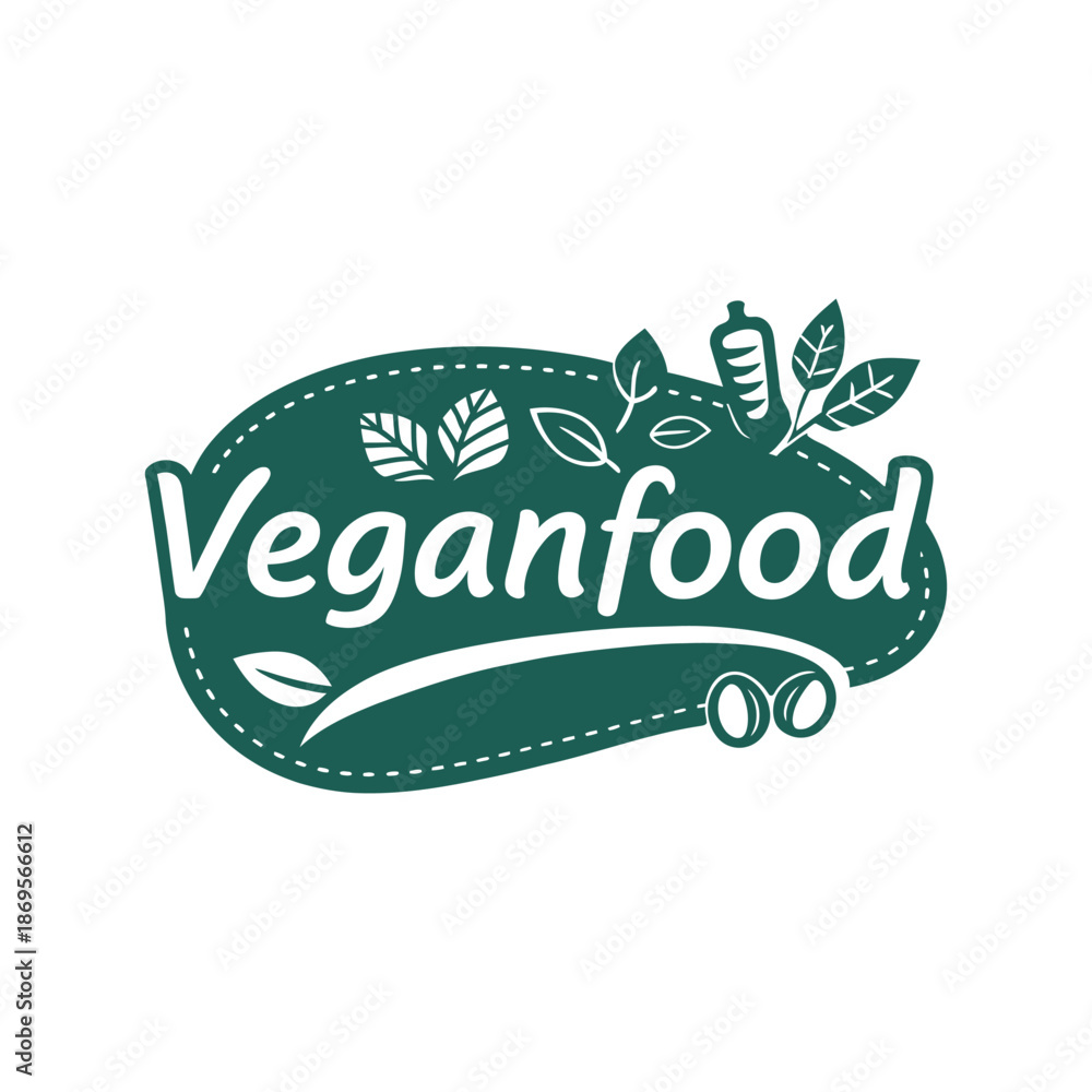 Obraz premium veganfood logo silhouette vector line art logo design