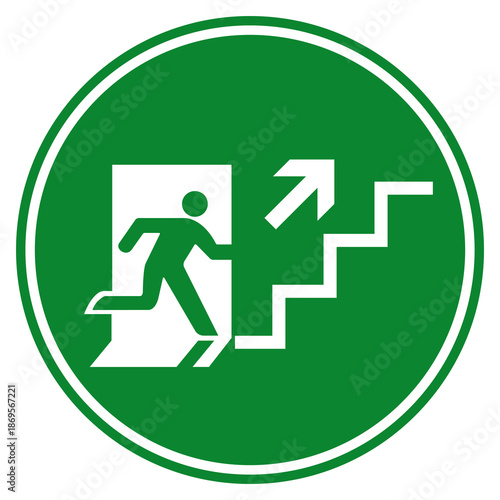 Exit Up Stair Symbol Sign, Vector Illustration, Isolate On White Background Label.EPS10
