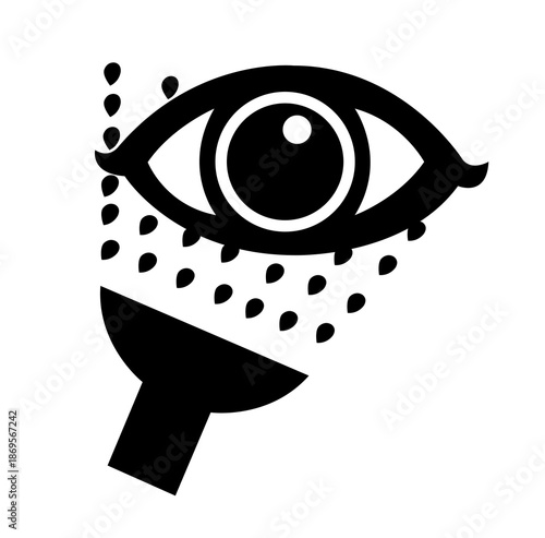 Eye Wash Station Black Icon, Vector Illustration, Isolate On White Background Label.EPS10