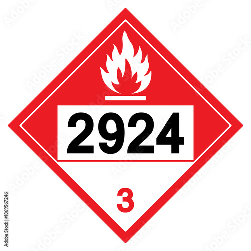 Flammable Liquid Corrosive NOS UN2924 Symbol Sign, Vector Illustration, Isolate On White Background, Label.EPS10