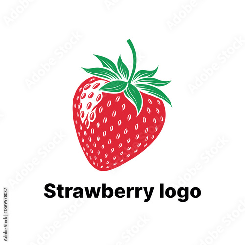 strawberry logo design silhouette vector line art logo design