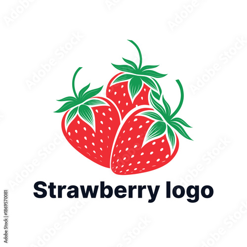 strawberry logo design silhouette vector line art logo design