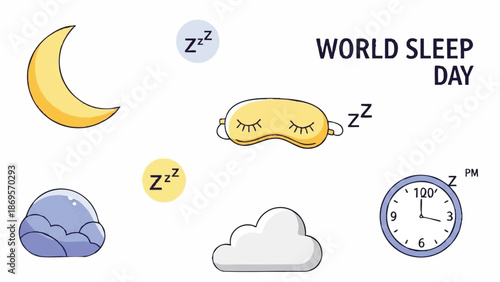 World Sleep Day Celebration with Sleepy Elements.