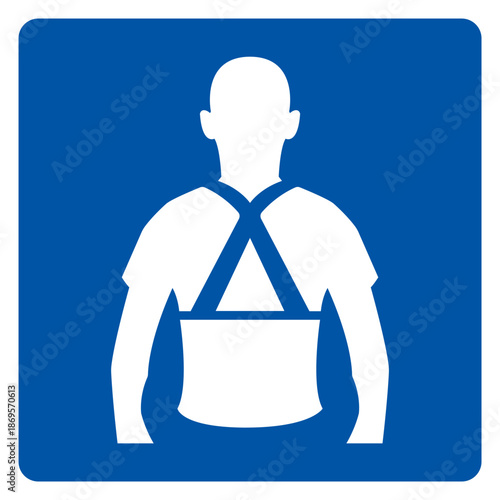 Wear Back Support Symbol Sign, Vector Illustration, Isolated On White Background Label. EPS10