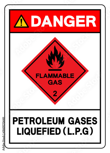 Danger Petroleum Gases Liquefied LPG Symbol Sign, Vector Illustration, Isolate On White Background, Label.EPS10