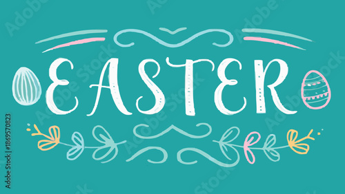 Easter celebration with decorative eggs and floral elements