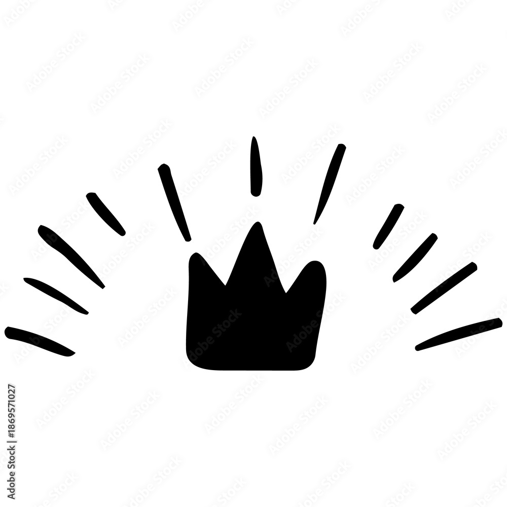 Obraz premium Black crown icon.