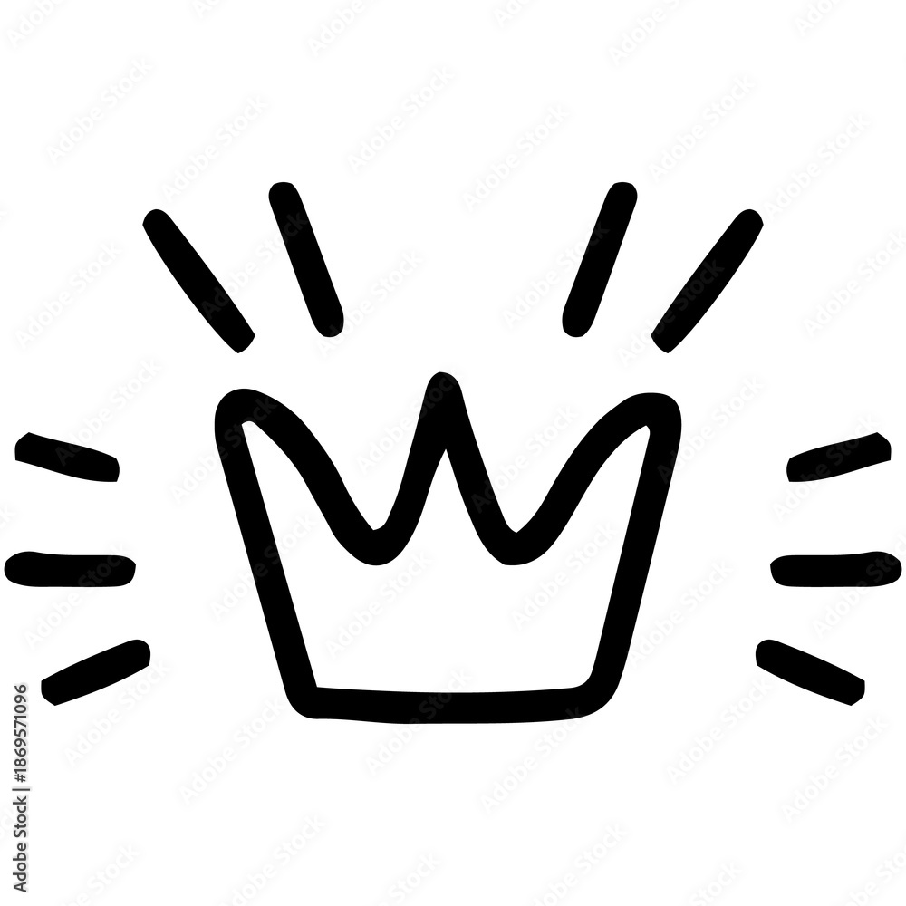 Obraz premium Black crown icon.