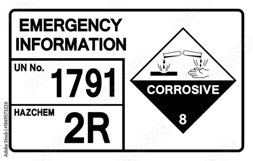 Emergency Information UN 1791 Symbol Sign, Vector Illustration, Isolate On White Background, Label.EPS10