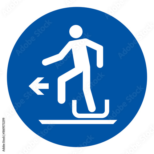 Alighting from Toboggan To The Left  Symbol Sign, Vector Illustration, Isolated On White Background Label. EPS10