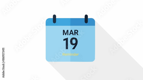 Calendar page showing March 19th date with long shadow.