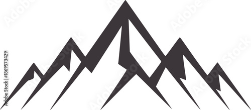 Dark grey abstract mountain range silhouette peak summit