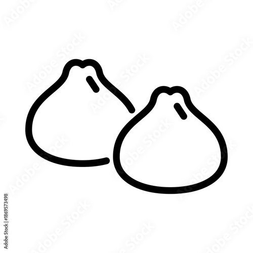 dumpling outline icon. dumpling line illustration.